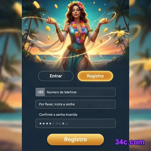 Login no celular com entrada ágil e segura na 34c.com