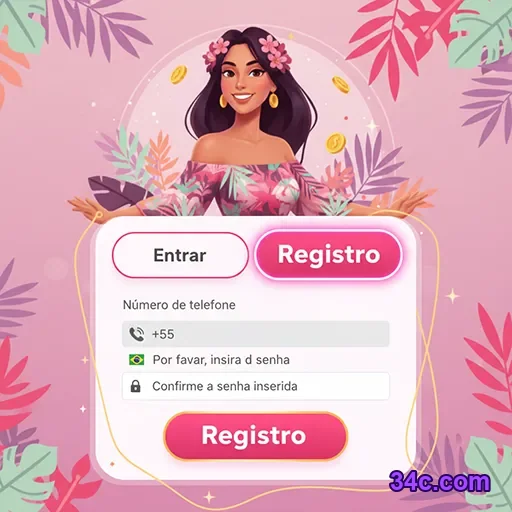 Plataforma 34c.com aberta no celular